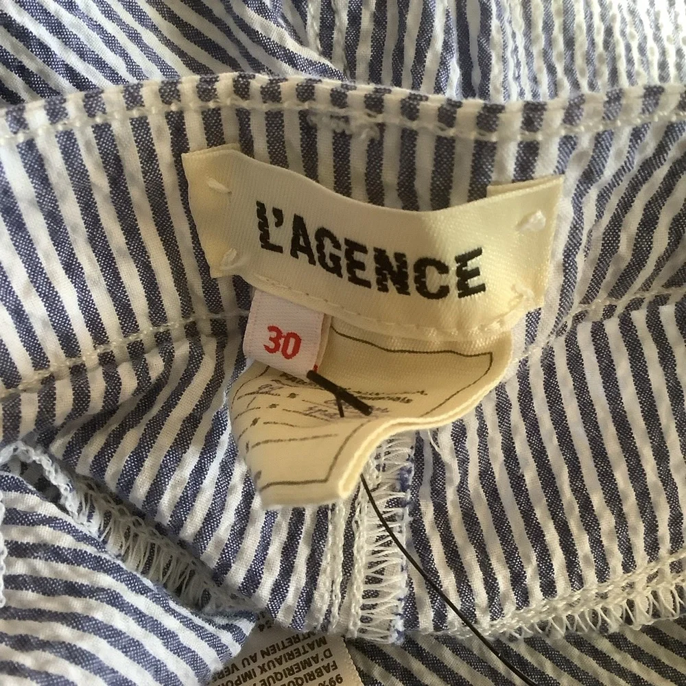 L'AGENCE Blue and White Striped Pants - Picture 9 of 11